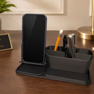 Desk Organiser with Phone Stand Pen Holder Tray Office Desktop Storage